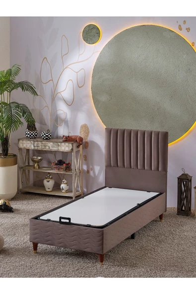 Beehanem Ezgi 90x190 Tek Kişilik (BAZA BAŞLIK) 2 Li Set (BABYFACE KAHVE)
