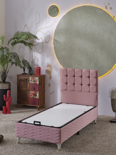 Beehanem 120x200 Bengü Yatak Baza Başlık Set Pembe - 2