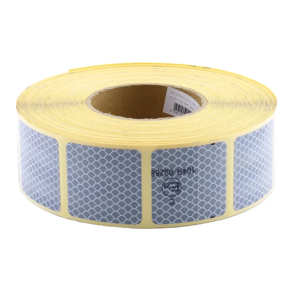 Tüvtürk Onaylı Beyaz Gri Kesik Reflektörlü Bant Gece Parlayan En 5 cm 1 Mt İkaz Fosforlu Reflektif - Resim 5