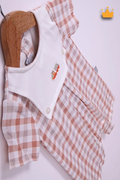 Babydola Kız Erkek Bebek Kareli Tulum 15149 - 5