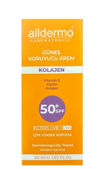 Alldermo Kolajen Spf 50+ Güneş Koruyucu Kremi 50 ml