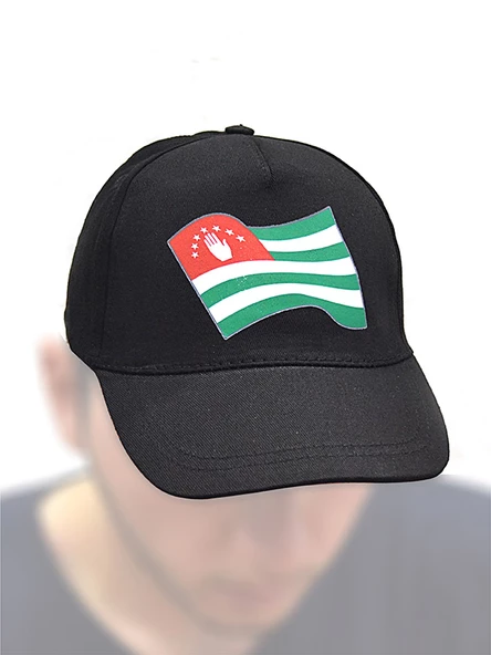 Abhaz Abaza Bayrak Baskılı Siyah Şapka - 6