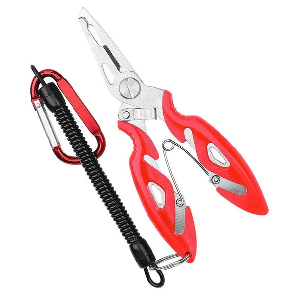 Bauer Balıkçı Pensesi Ve Yaylı Karabinalı Askı Aparatı - Kırmızı (Kitlenebilir Model) ürün görseli