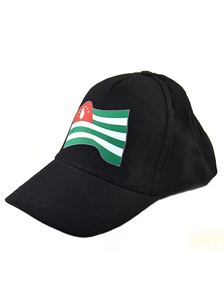 Abhaz Abaza Bayrak Baskılı Siyah Şapka - 7