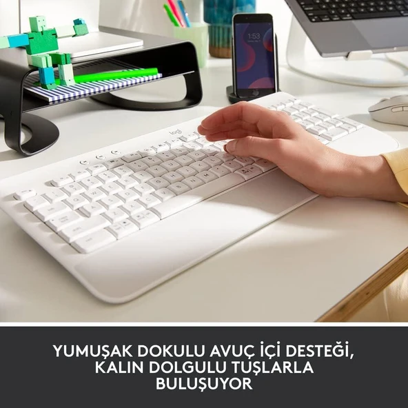 LOGITECH K650 T. BOY KABLOSUZ TÜRKÇE Q KLAVYE BEYAZ 920-010973