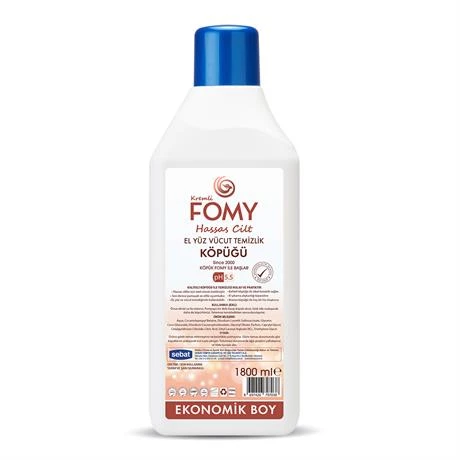 FOMY Hassas Cilt Kuru Sert Ciltler için Yoğun Nemlendirici ve Arındırıcı Kremli Köpük Sabun 1800 ml