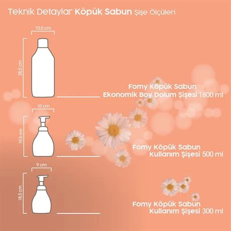 FOMY Hassas Cilt Kuru Sert Ciltler Yoğun Nemlendirici Kremli Köpük Sabun Ekonomik Set 1800+300 ml - 7