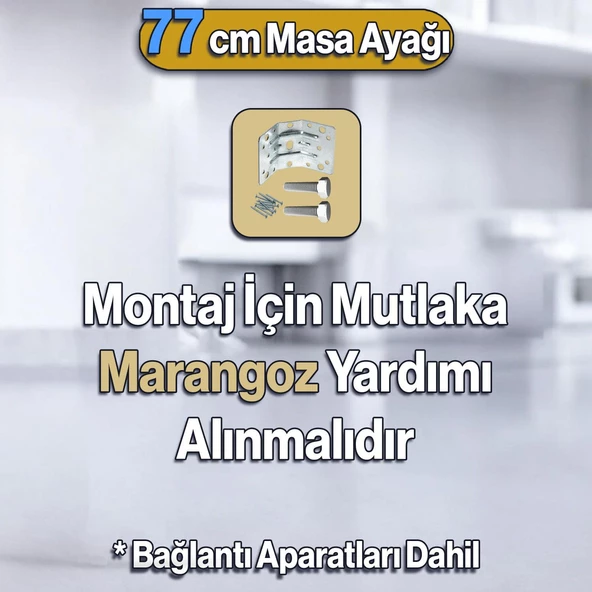 Sütun Masa Dresuar Ayağı 77 cm Plastik Ayak Gümüş Gri Mutfak Yemek Masası Mobilya Ayakları Gümüş - 3