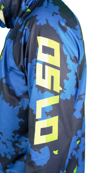 Oslo Performans Balıkçı T-Shirt Kapüşonlu Blue Camo - 5