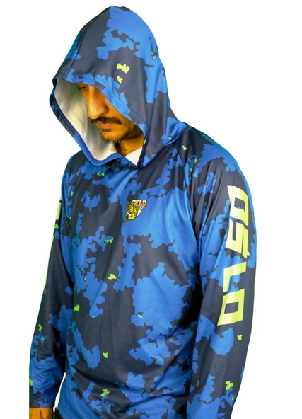 Oslo Performans Balıkçı T-Shirt Kapüşonlu Blue Camo - 4