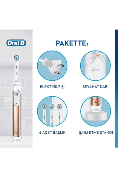 Oral-B Genius x Luxe Edition Yapay Zeka Destekli Şarj Edilebilir Diş Fırçası Rosegold + Seyahat Kabı - 3