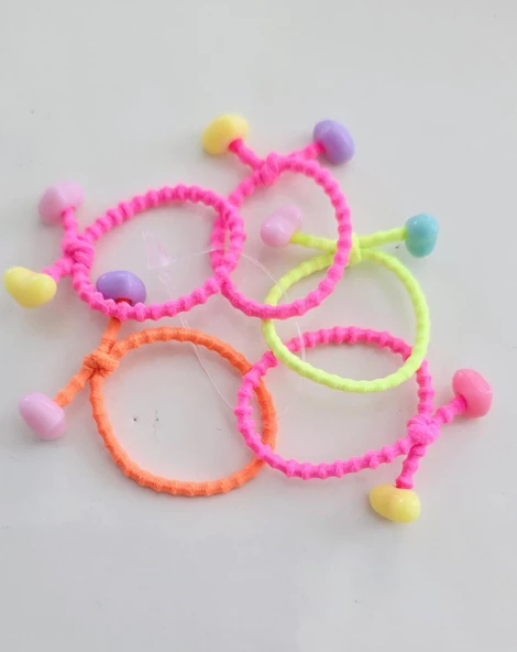 Kalpli Kız Bebek Mini Lastikli Toka 5li - 4