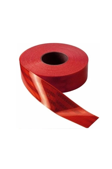 OKN Kırmızı Renk Reflektör Şerit Fosfor 50 Metre - Kırmızı Reklektif Şerit Dorse Kasa Yan Şerit 50 Metre