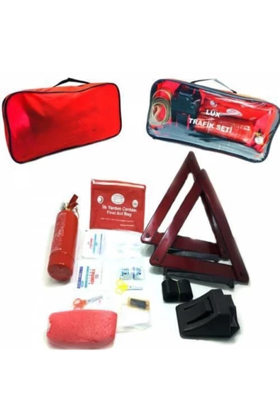 ARS Lüx Trafik Seti Profesyonel Araç Muayene Uyumlu Ilk Yardım Seti Tüv Türk Uyumlu Kare Çantalı ürün görseli