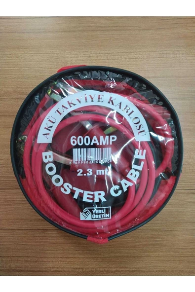 BOOSTER CABLE Asotomotiv Akü Aktarma Takviye Kablosu Çantalı 600amper 2.3 Metre