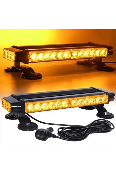 ELA DESIGN Çakar Lamba Çift Taraflı 30 Led Sarı-sarı 12-24v / Lapa524