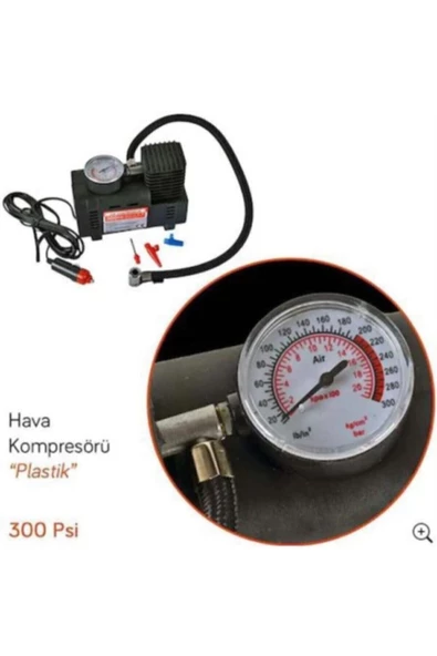Nikadu Çakmaklık Girişli Hava Kompresörü 12v 300 Psi Lastik Şişirici Pompa - Resim 4