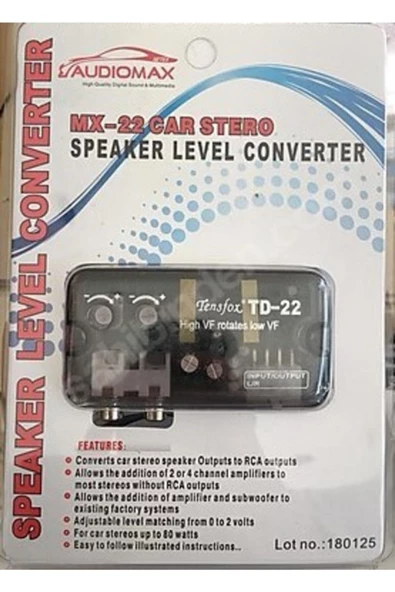 Universal Audiomax Remeto Kontrollü Amfi Çevirici Speaker Converter - 2