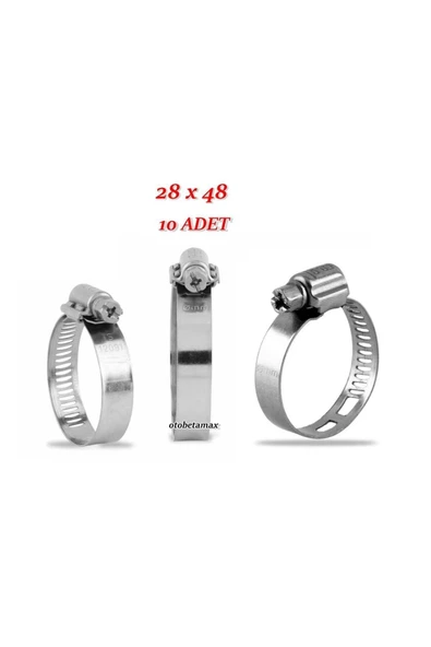 ERBI (10 Adet) 28-48 Kelepçe Hortum Kelepçe, Metal Kelepçe Genişlik 10 Mm - 2