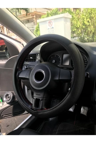 e otomarket Geçmeli Direksiyon Kılıfı Delikli Siyah ürün görseli