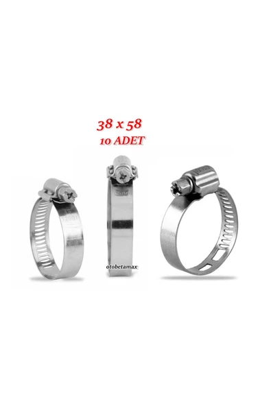 ERBI (10 Adet) 38-58 Kelepçe Hortum Kelepçe, Metal Kelepçe, Paslanmaz Kelepçe - 2