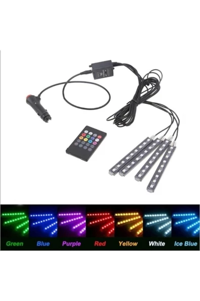 ARSVİSİON AUTO ACCESSORIES Renault Megane 4lü Sese Duyarlı Renk Değiştirme Özellikli Ayak Altıayak Altı ürün görseli