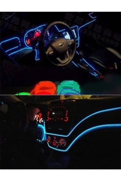 Kgn 2 Mt Buz Mavi Renk Araç Içi Neon Ledi Ip Ledi Torpido Ledi - Resim 2
