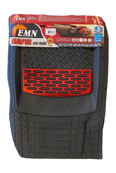 EMN Fiat Grande Punto 2005 2013 Kesilebilir Uyumlu Universal Paspas Derin Havuzlu Krom Kırmızı - 2
