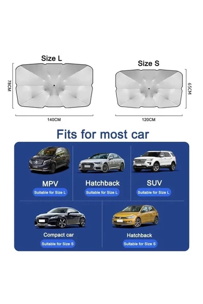 GOK UNDER Otomatik Araç Şemsiyesi Bütün Araçlara Uyumlu Yaz Mevsimi Araba Şemsiyesi - 2