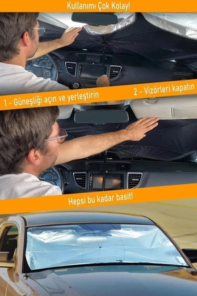 Universal Toyota Corolla Araba Ön Cam Güneşlik Katlanabilir Güneşlik Şemsiye Ön Cam Gölgelik - 4