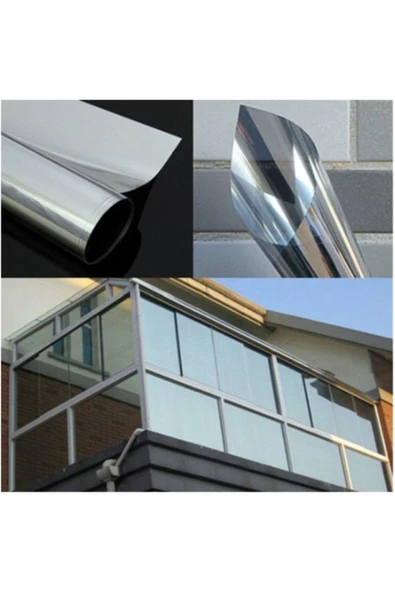 Ayna Cam Film Oto Cam Filmi Silver Aynalı Cam Filmi 6 Metre X 50 cm Aparatlı Kutulu Ev Ofis Oto Araç - 4