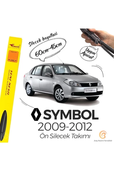 Inwells Renault Symbol Thalia Muz Silecek Takımı Uyumlu (2009-2012) ürün görseli