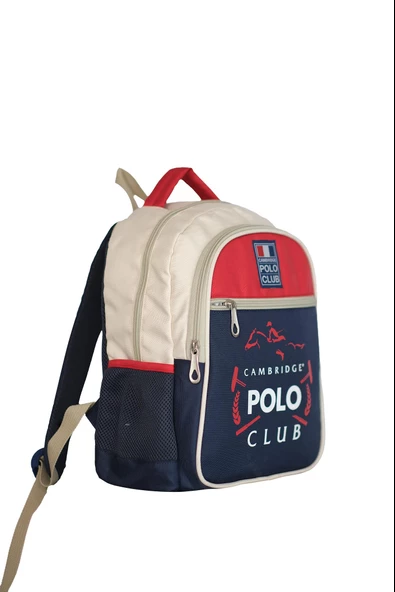 Çocuk Kol Saati Hediyeli Cambridge Polo Club Büyük Kapasiteli Çocuk Okul Çantası CPC.C3014 - 3