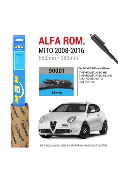 Rbw Alfa Romeo Mito Muz Silecek (2008-2016) ürün görseli