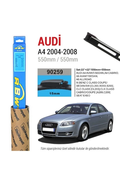 Rbw Audi A4 Muz Silecek Takımı (2004-2008)