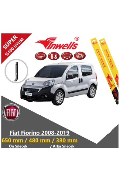 Inwells Fiat Fiorino Ön+arka Muz Silecek Takımı (2008-2019)
