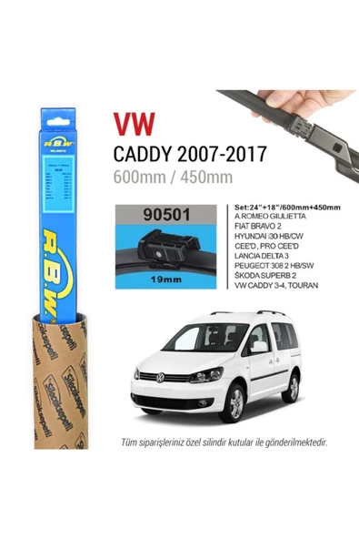 Rbw Volkswagen Caddy Muz Silecek Takımı (2007-2017)