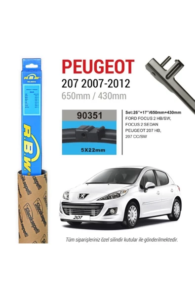 Rbw Peugeot 207 Muz Silecek Takımı (2007-2012)