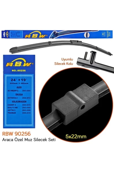 Rbw 90256 Skoda Octavia 2 Hb/sw 2004-2012 Uyumlu Ön Silecek Takımı - Resim 2