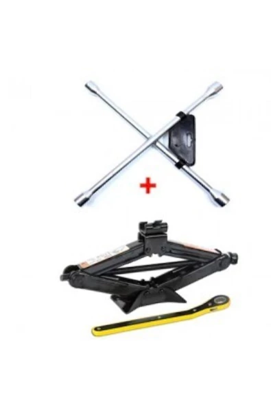 arsvision Oto Krikosu 1.5 Ton Makas Cırcırlı Araç Kriko + Bijon Anahtarı -cırcır Ve Bijon Anahtarı Set - 2