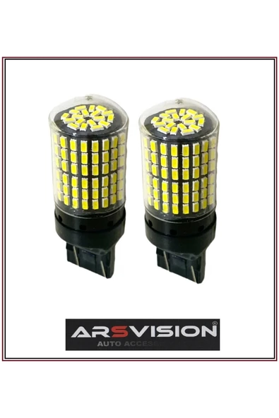 ARSVİSİON AUTO ACCESSORIES T20 Led Ampül Tek Duy Beyaz 144 Led Mercekli 2 Adet - 3