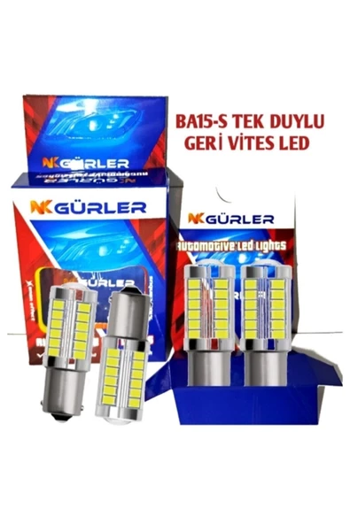 gürlerotoaksesuar 93 P21w Geri Vites Ledi Stop Sinyal Led Ampul 12v Mercekli Beyaz 2adet