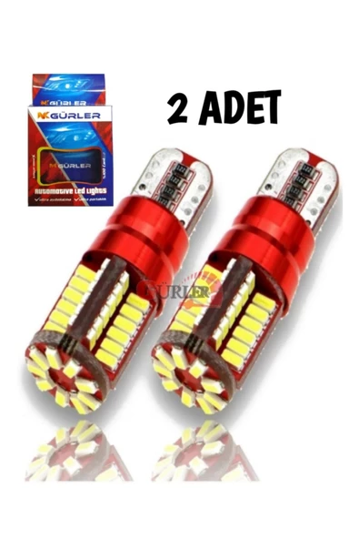 gürlerotoaksesuar T10 Led Ampül 12v 5w 57 Ledli Park Ledi Beyaz Renk 2 Adet