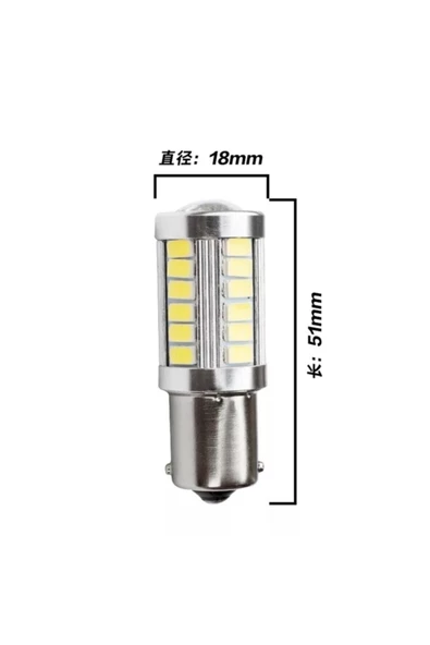gürlerotoaksesuar 93 P21w Geri Vites Ledi Stop Sinyal Led Ampul 12v Mercekli Beyaz 2adet - 4