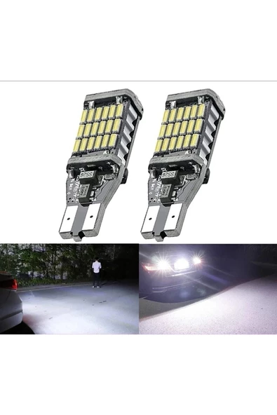 rubutek T15 W16w Canbus 45 Led Beyaz Geri Vites Park Ampülü (2 Adet) T15 Ampül