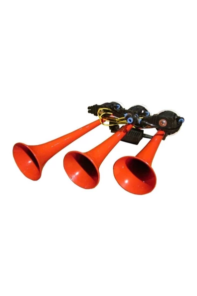ARSVİSİON AUTO ACCESSORIES Hido Havalı Arap Korna 3 Borulu Saydırmalı Kırmızı Renk Ve Melodili 12volt Aynı Gün Kargo - 2