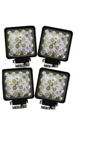 Yollabro 16 Led Kare Off Road Sis Lambası 4 Lü 11 Cm