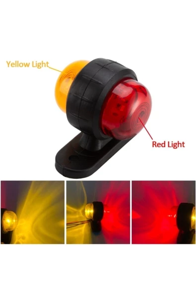 KIR OTOMOTİV Mini Takoz Tek Ledli Sarı-kırmızı 12v-24v