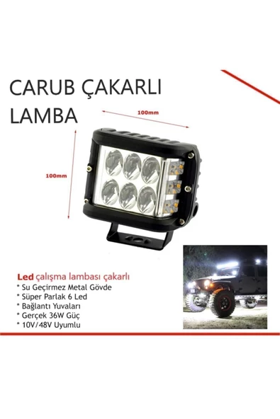 Carub 12 Ledli 36watt Çakarlı Projektör Lamba - 2