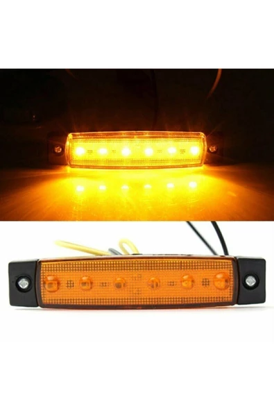 Emr Dorse Parmak Lamba 12 -24 Volt 6 Ledli Sarı Renk 10 Adet Parmak Led Dorse Kamyon Led Lamba Turuncu - 2